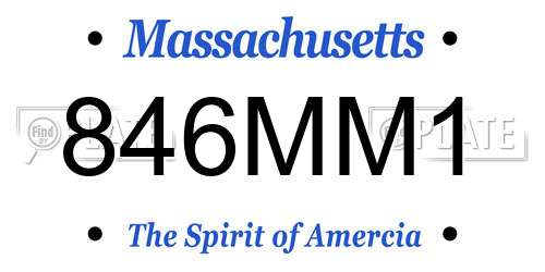 846MM1 Massachusetts License Plate