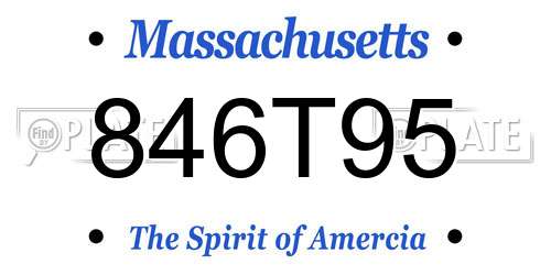 846T95 Massachusetts License Plate
