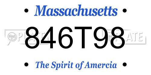 846T98 Massachusetts License Plate