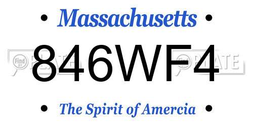 846WF4 Massachusetts License Plate
