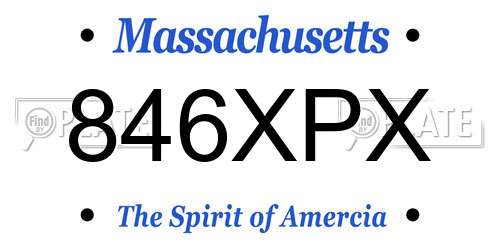 846XPX Massachusetts License Plate