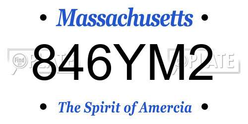 846YM2 Massachusetts License Plate