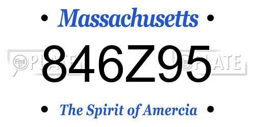 846Z95 Massachusetts License Plate