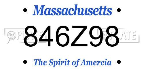 846Z98 Massachusetts License Plate