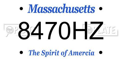 8470HZ Massachusetts License Plate