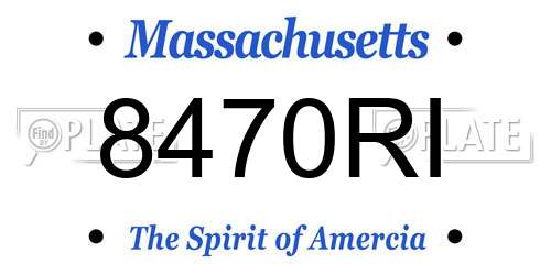 8470RI Massachusetts License Plate