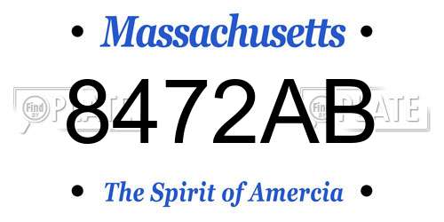8472AB Massachusetts License Plate