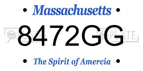 8472GG Massachusetts License Plate