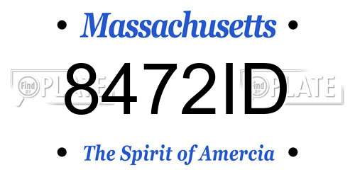 8472ID Massachusetts License Plate