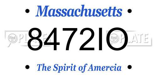 8472IO Massachusetts License Plate