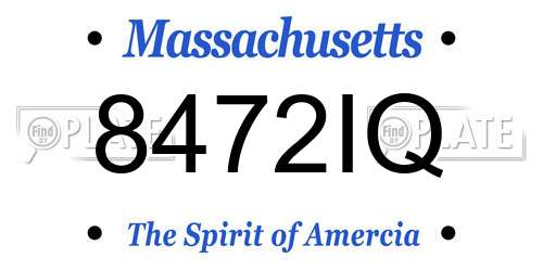 8472IQ Massachusetts License Plate