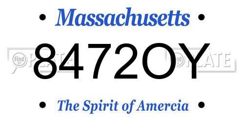 8472OY Massachusetts License Plate