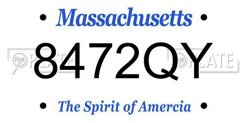 8472QY Massachusetts License Plate