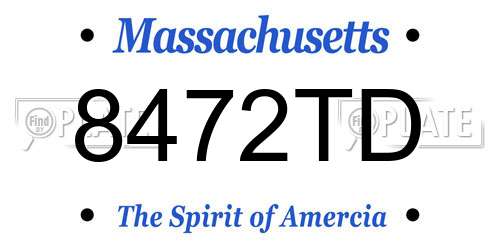 8472TD Massachusetts License Plate