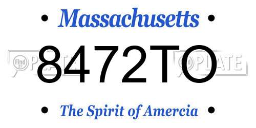 8472TO Massachusetts License Plate