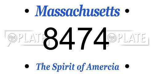8474 Massachusetts License Plate