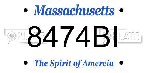 8474BI Massachusetts License Plate
