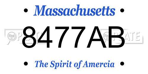 8477AB Massachusetts License Plate