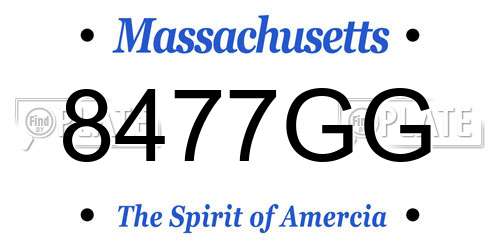 8477GG Massachusetts License Plate