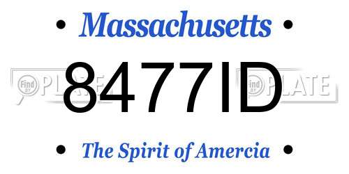 8477ID Massachusetts License Plate