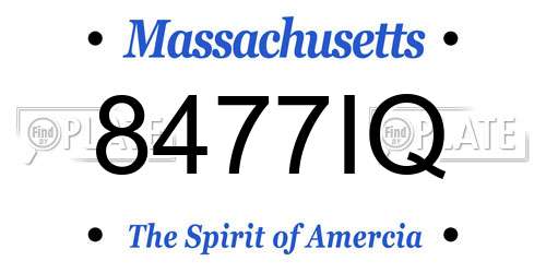 8477IQ Massachusetts License Plate