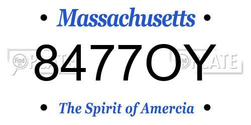 8477OY Massachusetts License Plate