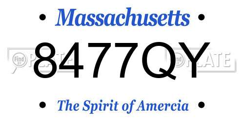 8477QY Massachusetts License Plate
