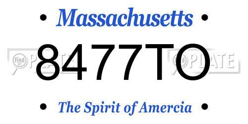 8477TO Massachusetts License Plate