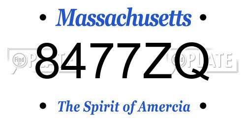 8477ZQ Massachusetts License Plate