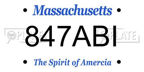 847ABI Massachusetts License Plate