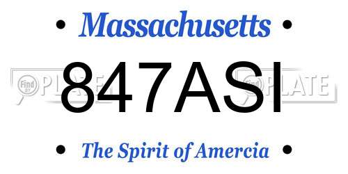 847ASI Massachusetts License Plate