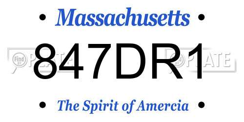 847DR1 Massachusetts License Plate