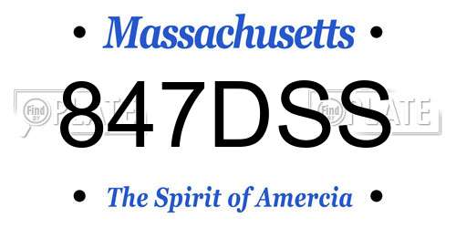 847DSS Massachusetts License Plate