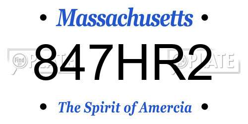 847HR2 Massachusetts License Plate
