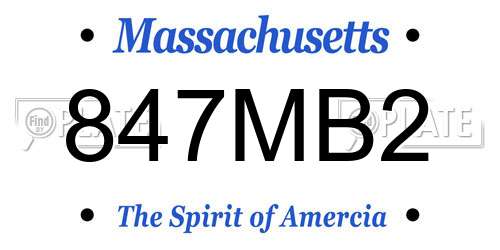 847MB2 Massachusetts License Plate