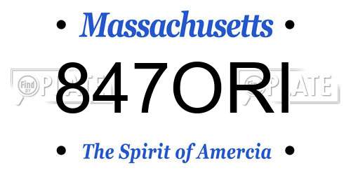 847ORI Massachusetts License Plate