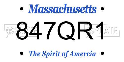 847QR1 Massachusetts License Plate