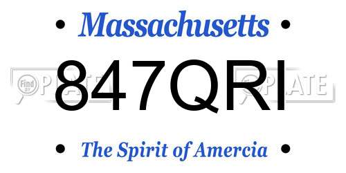 847QRI Massachusetts License Plate