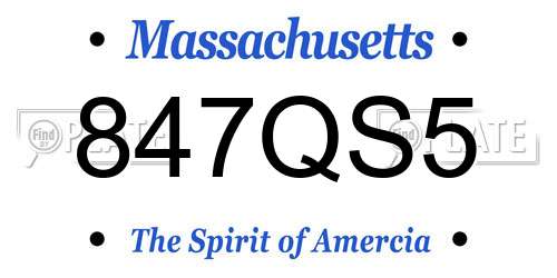 847QS5 Massachusetts License Plate