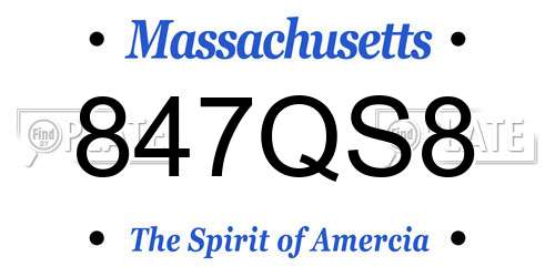 847QS8 Massachusetts License Plate
