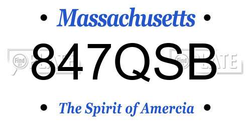 847QSB Massachusetts License Plate