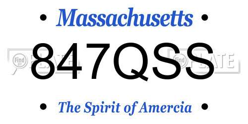 847QSS Massachusetts License Plate