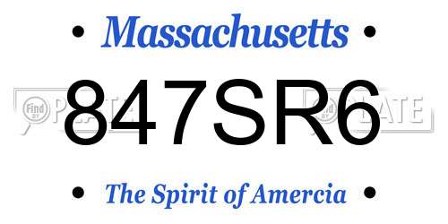 847SR6 Massachusetts License Plate