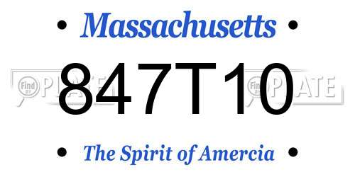 847T10 Massachusetts License Plate