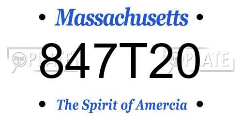 847T20 Massachusetts License Plate