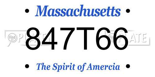 847T66 Massachusetts License Plate