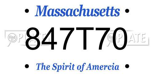 847T70 Massachusetts License Plate