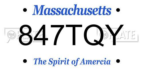 847TQY Massachusetts License Plate