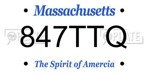 847TTQ Massachusetts License Plate