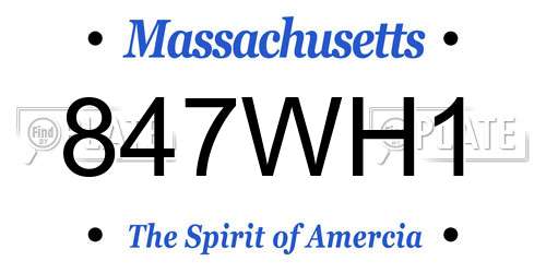 847WH1 Massachusetts License Plate